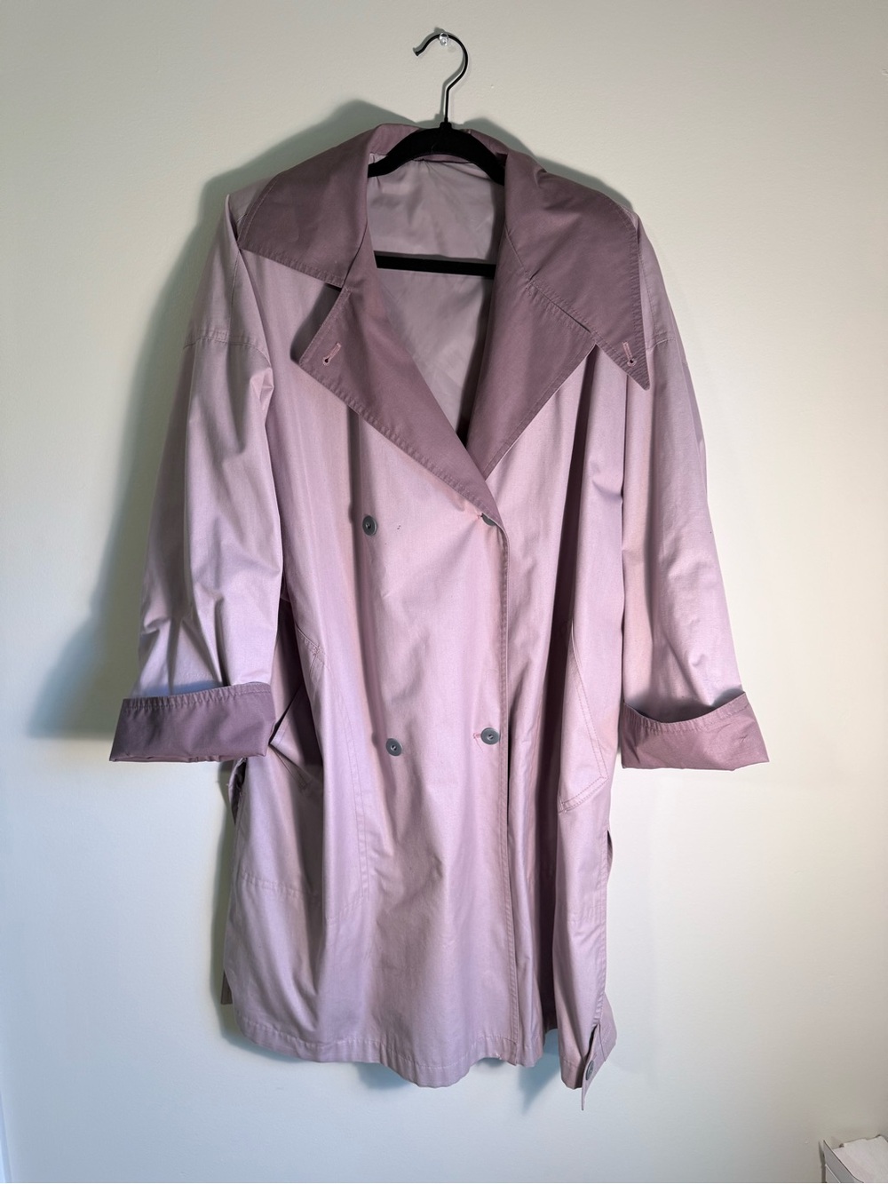 London Fog Two Tone vintage double-breasted short trench coat/swing coat